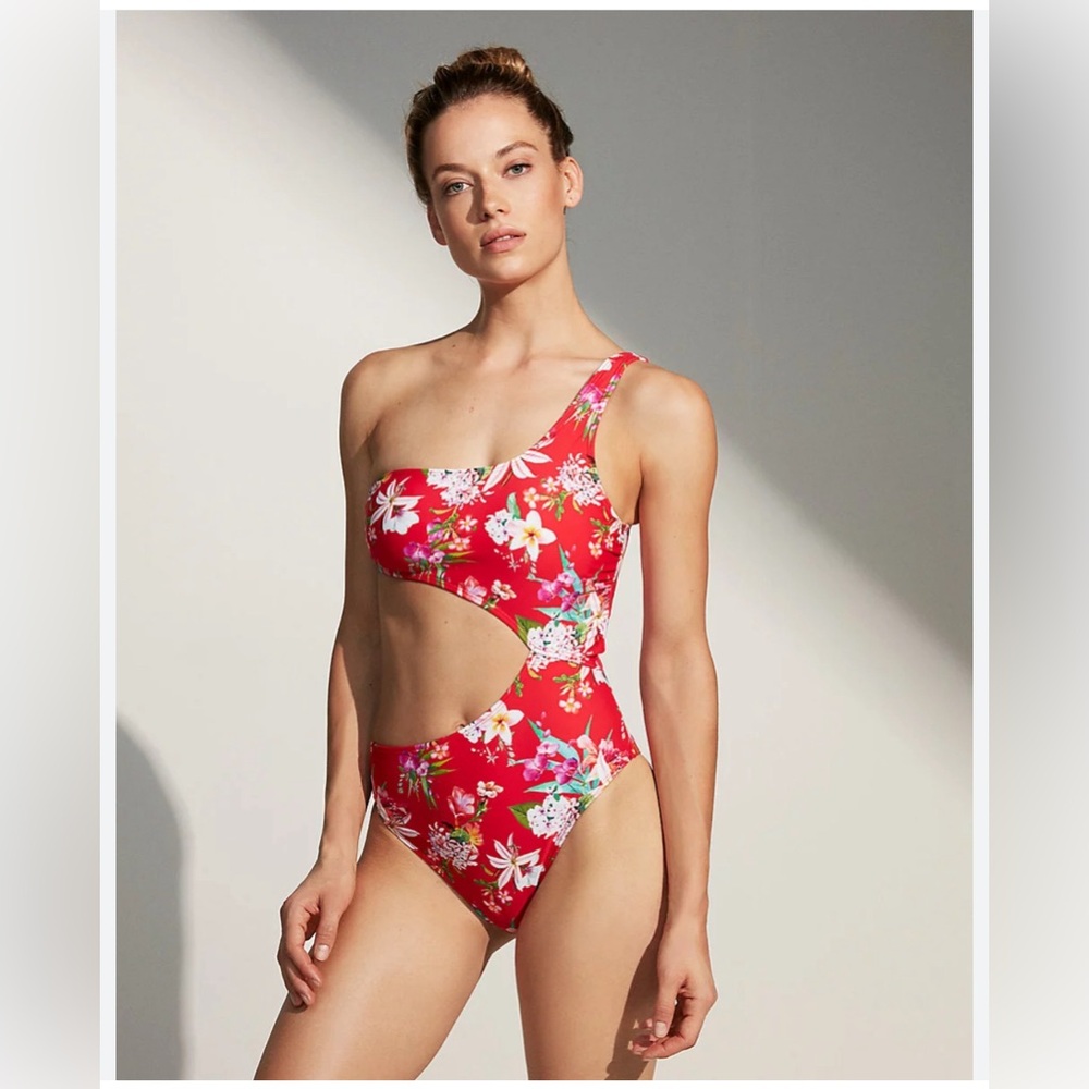 NWOT Express Tropical Sexy Cutout  Swimsuit (M)